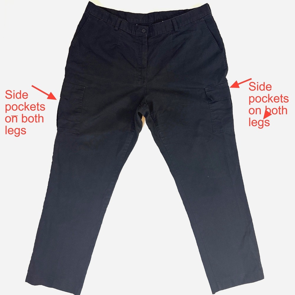 Edwards Black Cargo Pants Womens 18W Straight Leg Workwear Utility 8568-010